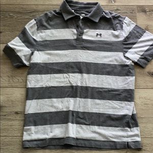 Under armour golf polo gray striped